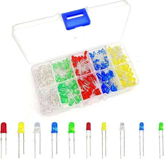 LED Assortment Kit – 300 Pieces (5 Colors) – 5-Pack
