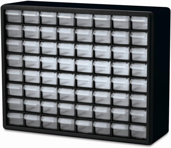 64-Bin Wall-Mounted Parts Organizer Cabinet