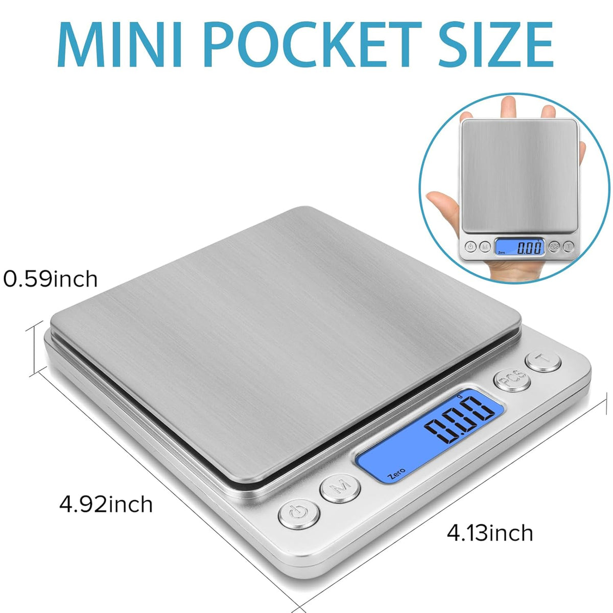 Mini Liquid Scale High Precision Digital Mini Size Scale 500g Multi-Functional (5 Pack ...