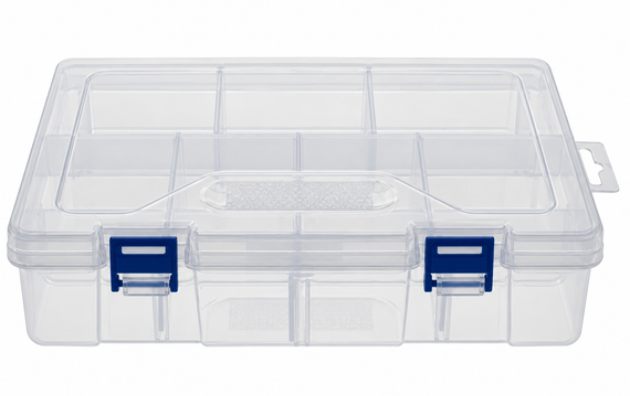 Divided Storage Box Kit Boxes, 22.5 x 15.5 x 6.5 cm - Pack of 10
