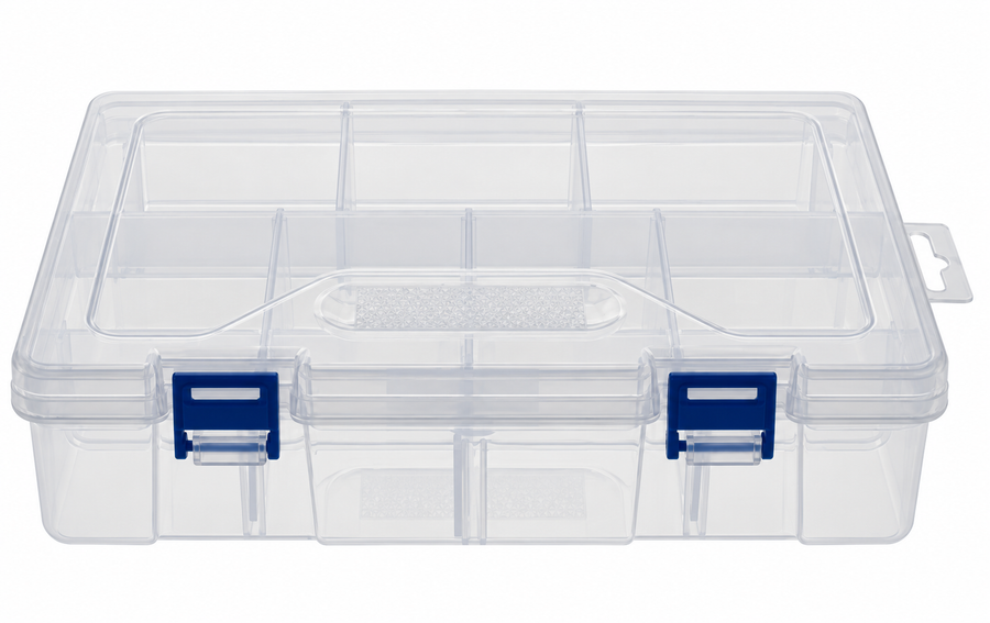 Divided Storage Box Kit Boxes, 22.5 x 15.5 x 6.5 cm - Pack of 10